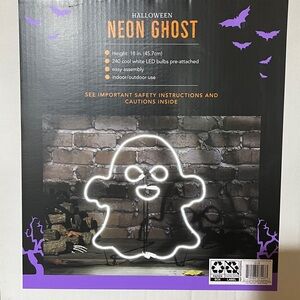 Halloween Ghost Neon Sign LED Wall Light Party Decor for Room, Bar, 18” tall